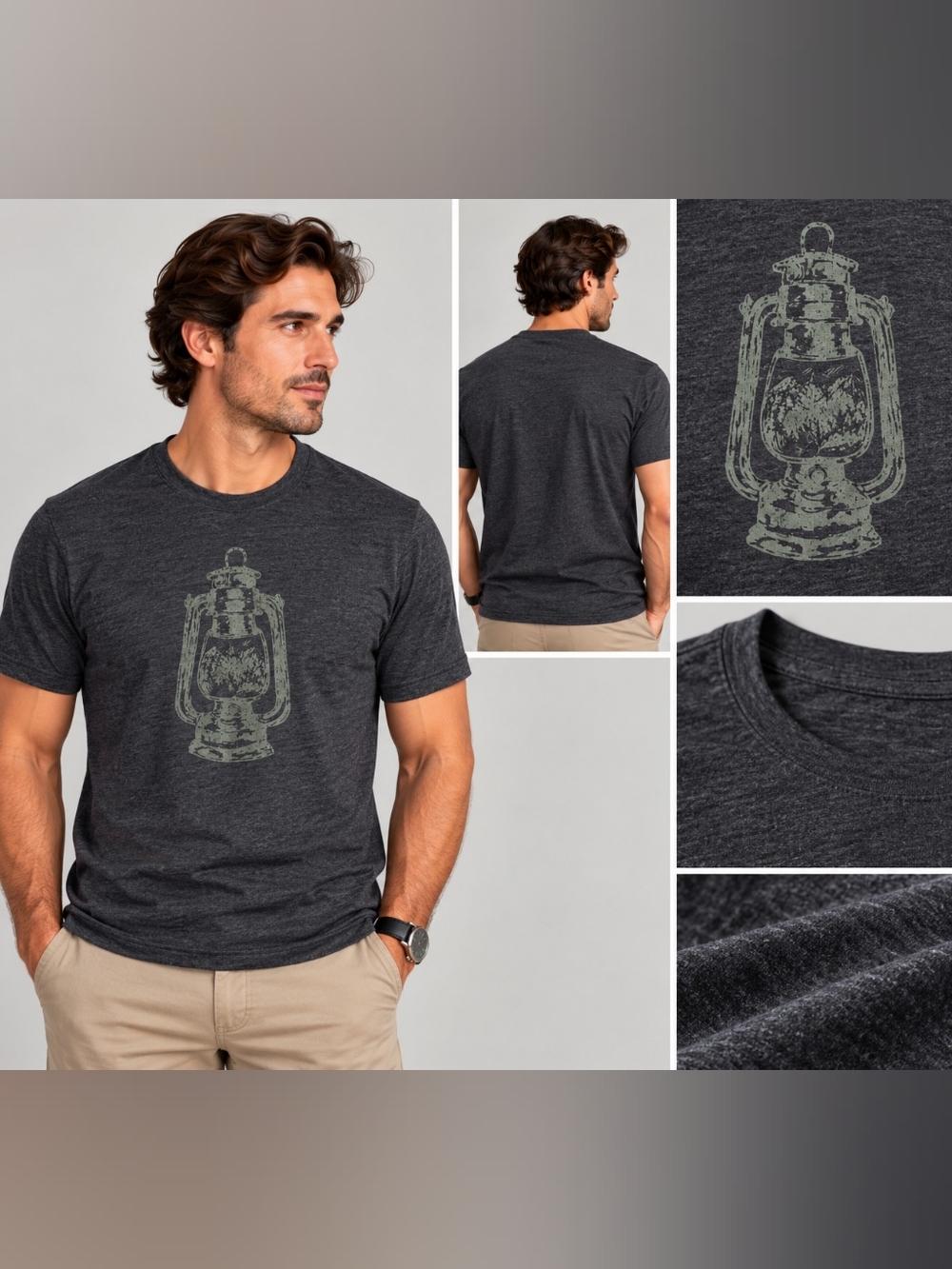 tentree Men’s Charcoal Lantern Graphic T-Shirt